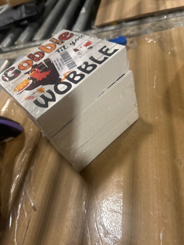 Photo 1 of ****4 PACK***
Rustic Gobble Til You Wobble Wooden Box Sign Fall Cute Turkey Sign Farmhouse Decorative Wood Box Sign Block Plaque for Wall Desk Home Bathroom Decoration 5 x 5 Inches