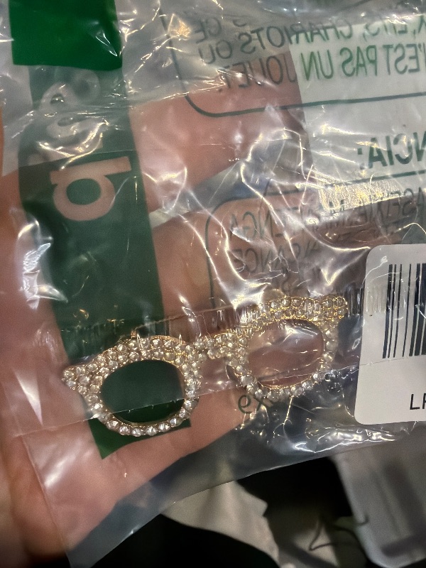 Photo 1 of ****1 PC***Alloy Rhinestone Brooch Pins Eyeglasses Shaped Lapel Pins Clothes Decoration Accessories for Women Suit Dress Shirt Collar Tie Scarf Belt Hat (Gold)