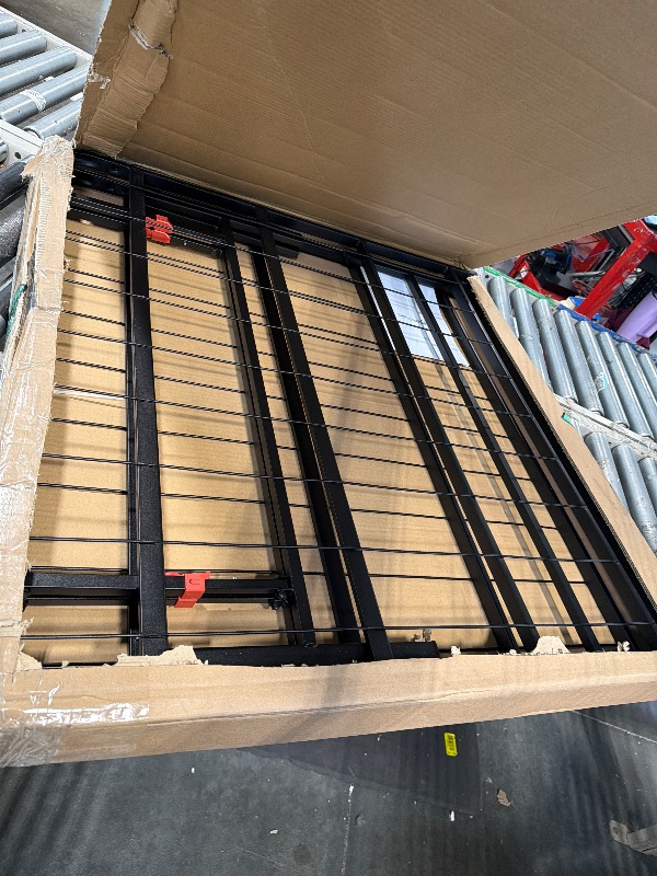 Photo 1 of Amazon Basics Bed Frame with Storage, Foldable Metal Platform, Sturdy Steel, No Box Spring Needed, 14-inch High, Tool-Free Setup, Twin Size, Black