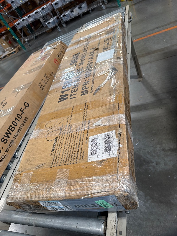 Photo 1 of ****MISSING HARDWARE**** Bellemave Full Size Metal Loft Bed with L Shaped Desk and Wardrobe, Heavy Duty Loft Bed Frame with Storage Stairs, LED Loft Bed Frame with Charging Station & Safety Guardrails, White