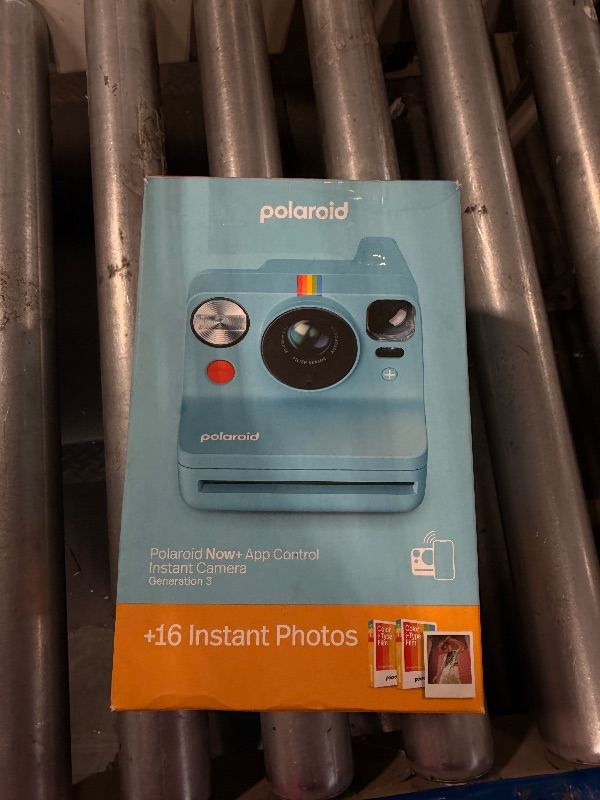 Photo 1 of ****FILM BUNDLE MISSING*****Polaroid Now+ 3rd Generation I-Type Instant Camera + Film Bundle - Now+ Bluetooth App Controlled Arctic Blue Camera + 16 Color Photos (6645)