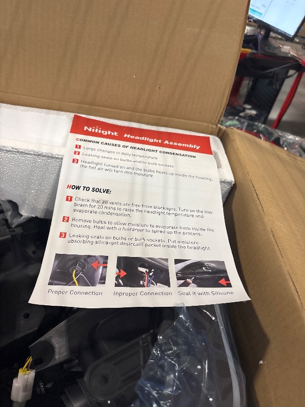 Photo 3 of Nilight LED DRL Headlight Assembly Compatible with 2014 2015 2016 2017 2018 2019 2020 2021 Toyota Tundra Clean Lens Black Housing Amber Reflector Clear Lens Headlamps Replacement