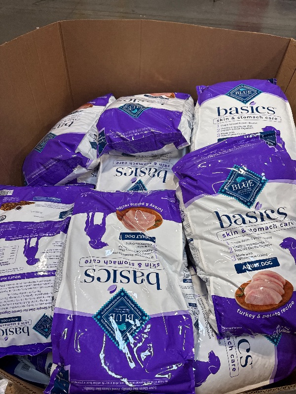 Photo 1 of *** FINALE SALE WHOLE PALLET***Blue Buffalo Basics Adult Dry Dog Food, Skin & Stomach Care, Limited Ingredient Diet for Dogs, Turkey Recipe, 24-lb. Bag