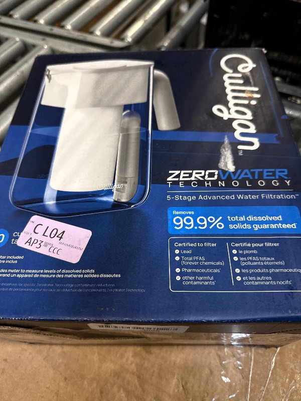 Photo 1 of **No filter***Culligan with ZeroWater Technology 10-Cup Water Filter Pitcher – Includes 5-Stage Advanced Water Filter, IAPMO Certified to Reduce Lead, Total PFAS (Forever Chemicals), Mercury, Fluoride, and Chlorine