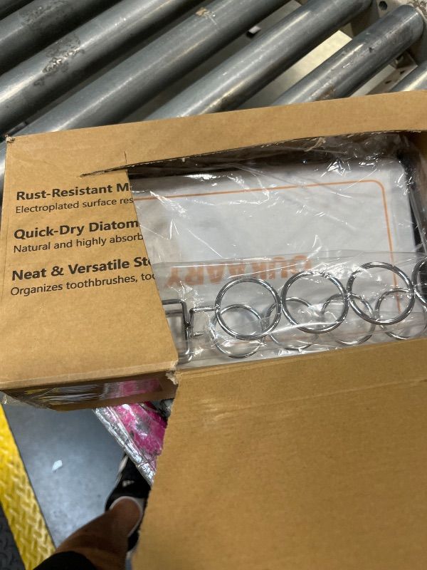 Photo 1 of OUKAARY Toothbrush holderLarge Bathroom Organizer with 6 Slots Fast Drying Toothbrush, Cup & Makeup Storage for Sink Countertop,Electric & Manual Toothbrushes, Water Absorbent Diatomaceous Earth