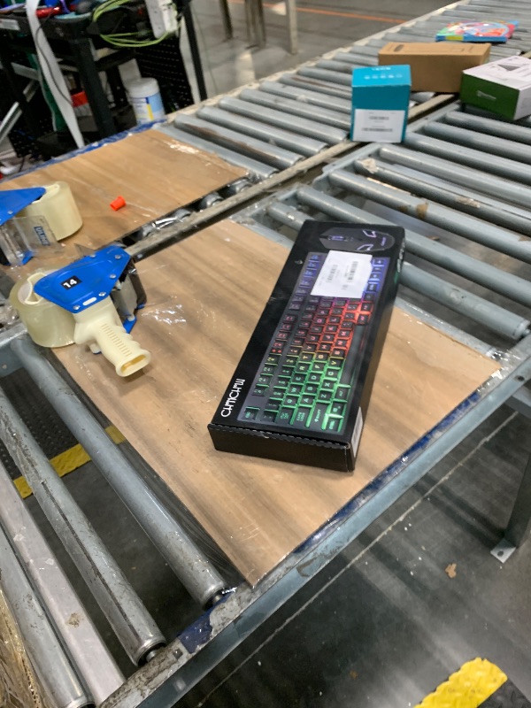 Photo 1 of **MISSING PARTS - Missing receiver**
CHONCHOW Rechargeable Wireless Keyboard and Mouse Combo Gaming Set,Red/Black/Grey Colored LED RGB Backlit 2500+500mAH Battery 3200DPI 2 Side-Button,Compatible with Xbox one Slim ps4 Windows Linux