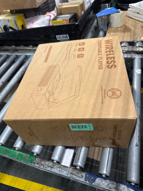 Photo 1 of Vinyl Record Player Turntable with Built-in Bluetooth Receiver & 2 Stereo Speakers, 3 Speed 3 Size Portable Retro Record Player for Entertainment and Home Decoration