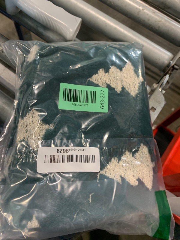 Photo 1 of ** ONE ONLY** AQOTHES Christmas Tree Embroidered Green White Throw Pillows Cover 18x18 Inch, Set of 2 Packs Winter Soft Fluffy Decorative Throw Pillows Covers Decor for Home Sofa Couch Bed Room