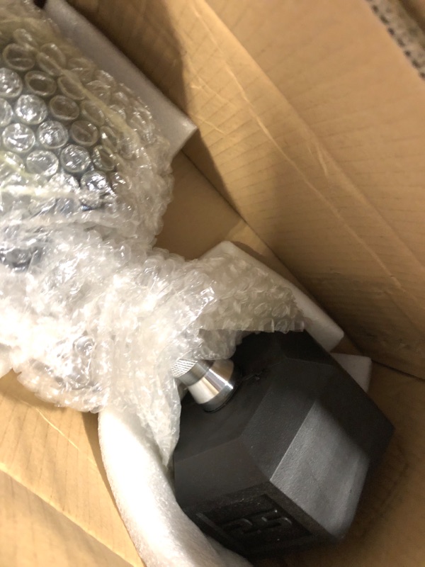 Photo 1 of ****single dumbbell**** CAP Barbell 25 LB Rubber Coated Hex Dumbbell Hand Weight - Pair | Chrome Handle