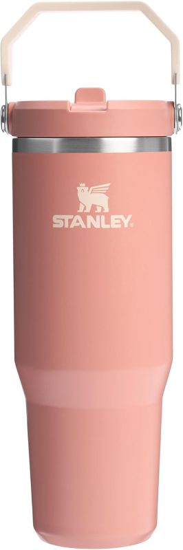 Photo 1 of **USED, DAMAGED** STANLEY IceFlow 2.0 Flip Straw Tumbler with Handle 30 oz | Twist On Lid and Flip Up Straw | Leak Resistant Water Bottle | Insulated Stainless Steel | BPA-Free | Exclusive Sienna