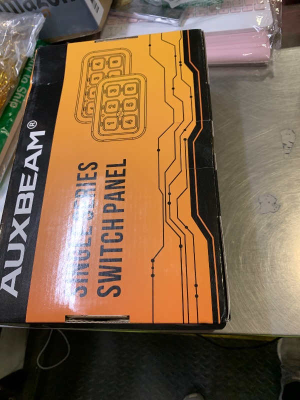 Photo 1 of Auxbeam 6 Gang Switch Panel BC60, Universal Circuit Control Relay System Box with Automatic Dimmable On-Off LED Switch Pod Touch Switch Box for Car Pickup Truck UTV ATV Boat, 3 Years Warranty, Blue