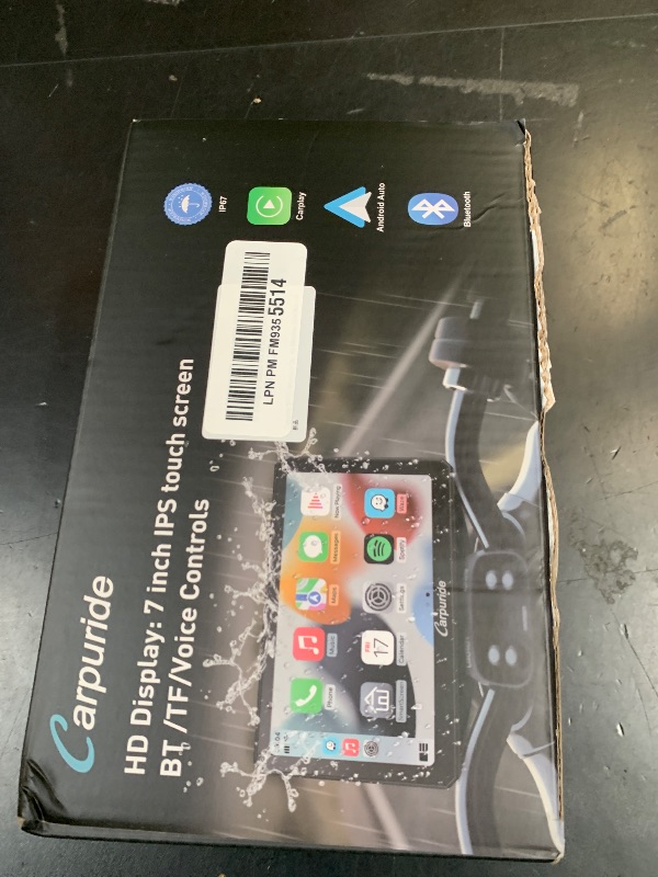 Photo 1 of Carpuride W702B Motorcycle Carplay Screen for BMW R1200GS R1250GS S1000XR Motorcycle, 7 inch Waterproof Touchscreen, Portable Carplay/Android Auto GPS Navigation for Motorbike, Dual Bluetooth
