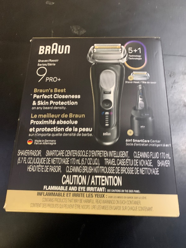 Photo 1 of Braun Series 9 PRO+ Electric Shaver, Pro SensoAdapt, 6in1 SmartCare Center, Wet & Dry Razor, 9660CCPS, Black