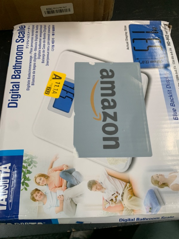 Photo 1 of Tanita HD-662 Digital Weight Scale (White) - Japan Technology Bathroom Scale with 330 lb Weight Capacity - 2" Blue Backlit Large LCD Display - Accurate, Durable, Step-On Operation