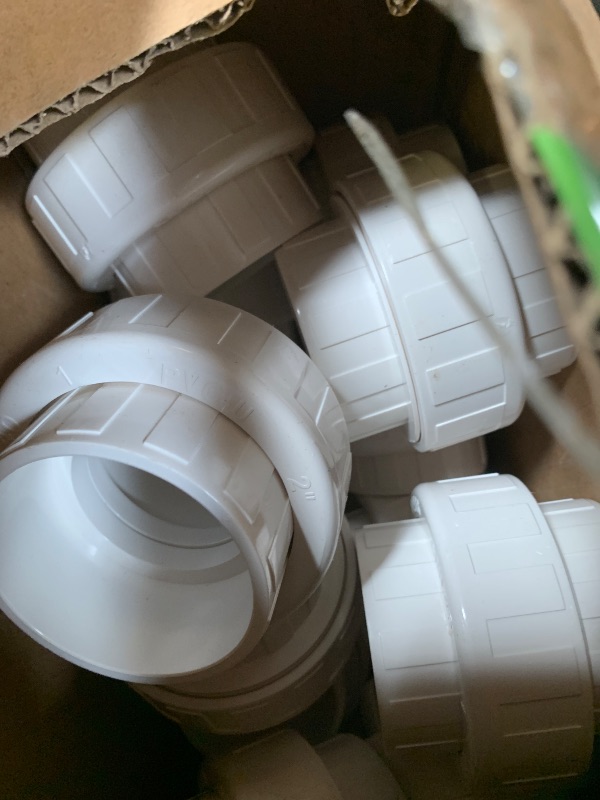 Photo 1 of 20 Pack 2'' PVC Union Coupling Pipe Fitting (Socket x Socket) 2 Inch PVC Slip Union Coupling Adapter - Schedule 40 EPDM O-Ring Adapter