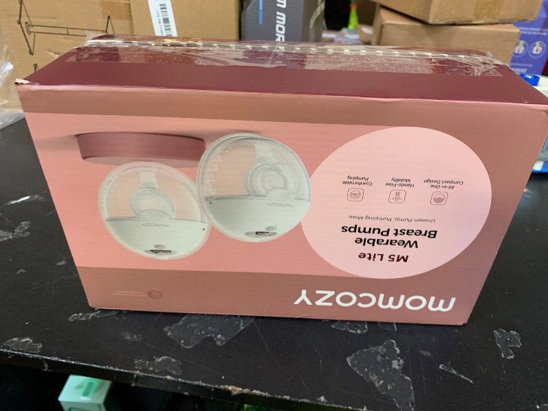 Photo 1 of Momcozy M5 Lite Hands-Free Wearable Breast Pump, DoubleFit Flange for Baby-Like Comfort, 3 Modes & 9 Suction Levels, No Flange Insert or Hard Carry Case, 24mm, 2-Pack, Cozy Red