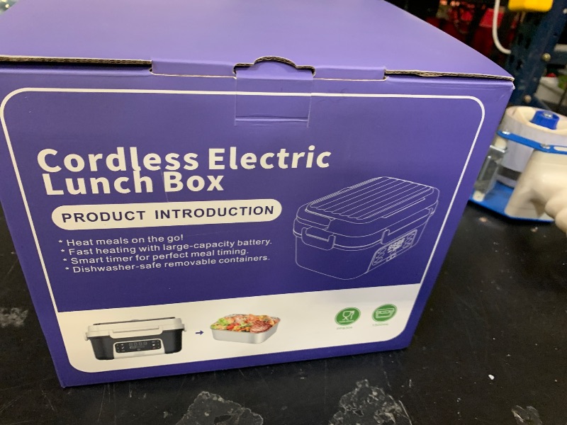 Photo 1 of XL 6.3-Cups Cordless Electric Heated Lunch Box for Adults, 20000mAh Rechargeable Battery Powered Smart Self Heating Lunchbox for Men Women, 100W Food Warmer for Trucks Driver Travel Office Worker