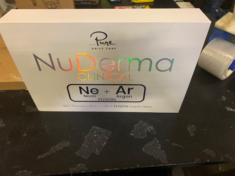 Photo 1 of Pure Daily Care NuDerma Clinical Portable Skin Therapy Wand, Machine with 6 Fusion Neon + Argon Wands – Anti Aging - Clarifying - Skin Tightening & Radiance - Wrinkle Reducing