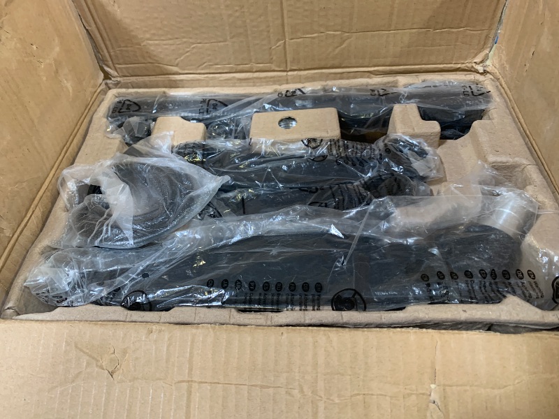 Photo 1 of ARES WING Dual Monitor Arm for Ultrawide Heavy Duty Curved Monitor Stacking, Fits 17-49 Inch, Vertical Gas Spring Double Monitor Stand with USB, Adjustable Dual Monitor Mount for Desk, Black