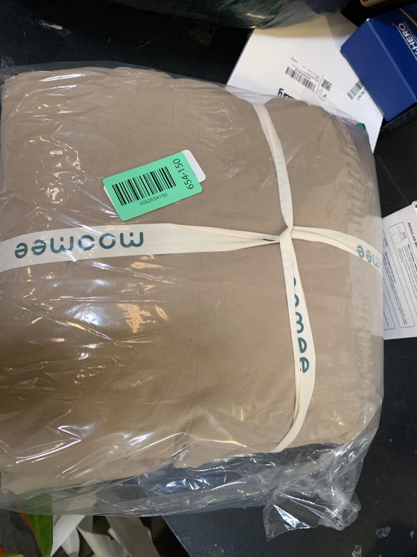 Photo 1 of MooMee Bedding Duvet Cover Set 100% Washed Cotton Linen Like Textured Breathable Durable Soft Comfy (Solid Light Camel, Oversized Queen 98"x98")