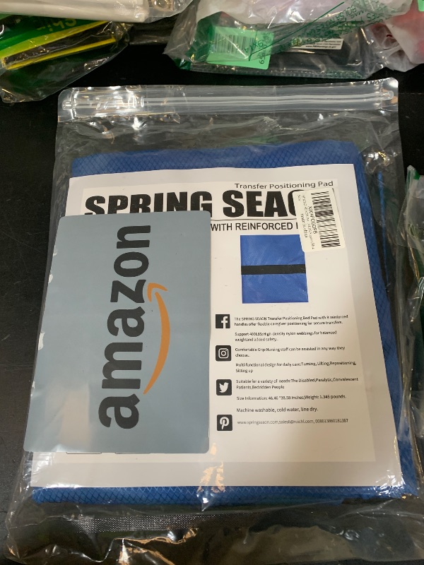 Photo 1 of SPRING SEAON Patient Positioning Bed Pad with Handles – Transfer & Slide Sheet for Elderly Care, Waterproof Washable Draw Sheet for Hospital or Home Use, 46.5" x 38.5", 450 LBS Support,Blue