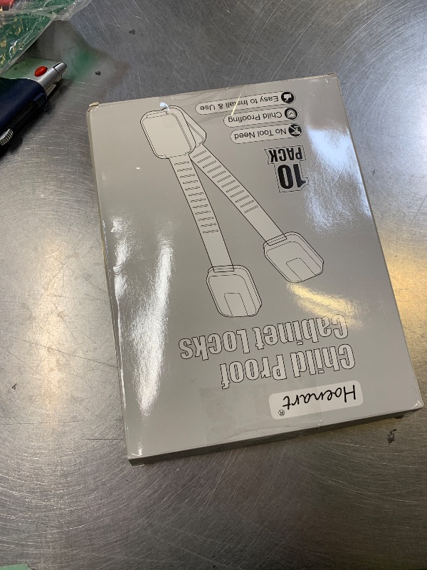 Photo 1 of 10-Pack Adhesive Baby proofing Strap Locks, Child Proof Cabinet Latches for Drawers, Microwave, Oven, Trash Can, Refrigerator, Toilet Lid, Adjustable No Drilling Need