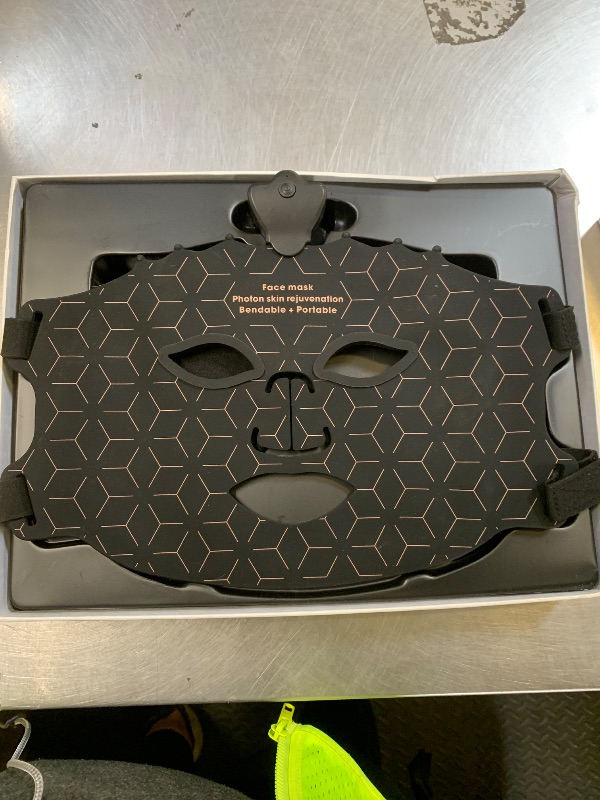 Photo 1 of ANGAUSS 7 Color Red Light Therapy Mask, Wireless LED Face Mask Light Therapy with Eye Protection Cushion, Lightweight Soft Silicone Red Light Therapy for Face for Wrinkle Reduction Anti Aging, Black