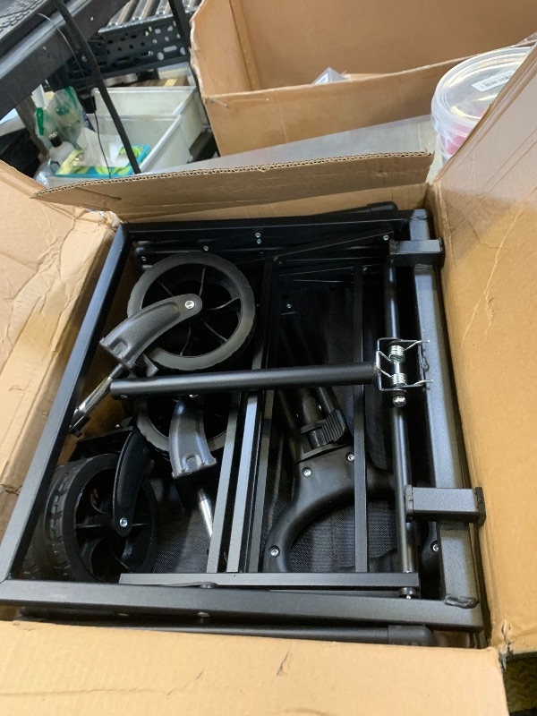 Photo 1 of InBrave Extra Long Collapsible Wagon Cart, 480LBS Heavy Duty Utility Wagons with All-Terrain Wheels, Foldable Grocery Carts for Gardening, Shopping, Beach, Camping, Black