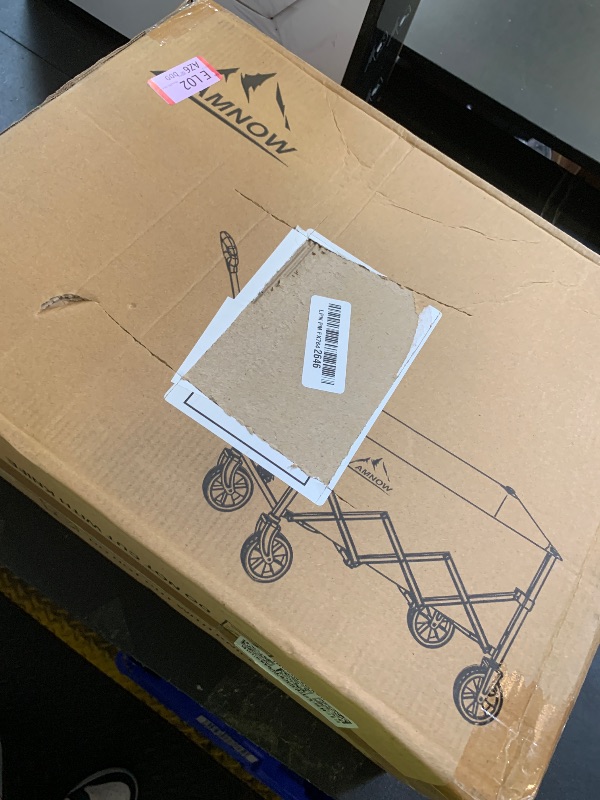 Photo 1 of **INCOMPLETE, NO HANDLE* Collapsible Folding Wagon Cart, 350LBS Utility Large Capacity Cart Foldable Wagon with All Terrain Wheels, Grocery Wagons Carts for Garden Shopping Sports Camping, Black