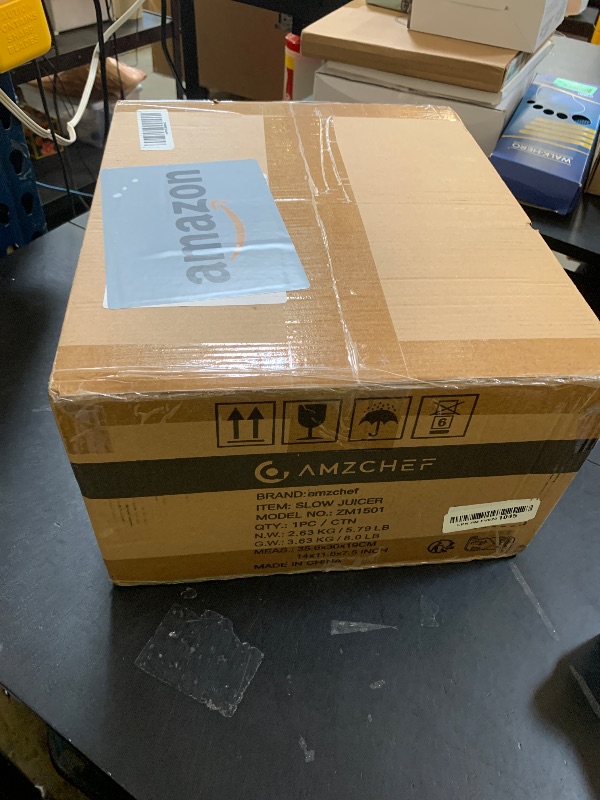 Photo 1 of AMZCHEF Cold Press Masticating Juicer Machine - 90% Yield Reverse System, Quiet Motor for Home & Breakfast, 3-Step Clean with Brush, Includes 50+ Juice Recipes, Light Grey