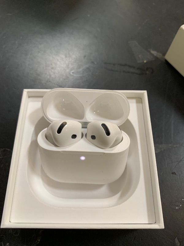 Photo 1 of Apple AirPods 4 Wireless Earbuds, Bluetooth Headphones, with Active Noise Cancellation, Adaptive, Transparency Mode, Personalized Spatial Audio, USB-C Charging Case, Wireless Charging, H2 Chip