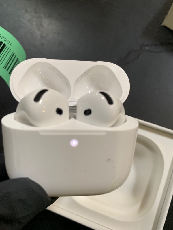 Photo 1 of Apple AirPods 4 Wireless Earbuds, Bluetooth Headphones, Personalized Spatial Audio, Sweat and Water Resistant, USB-C Charging Case, H2 Chip, Up to 30 Hours of Battery Life, Effortless Setup for iPhone