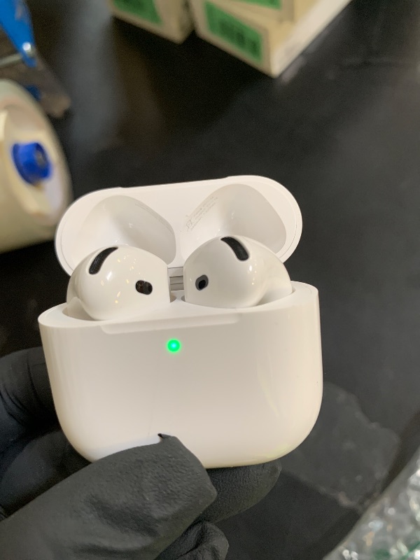 Photo 1 of Apple AirPods 4 Wireless Earbuds, Bluetooth Headphones, Personalized Spatial Audio, Sweat and Water Resistant, USB-C Charging Case, H2 Chip, Up to 30 Hours of Battery Life, Effortless Setup for iPhone