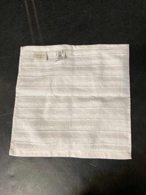 Photo 1 of 1pc Performance Plus Washcloths White Striped - Threshold™