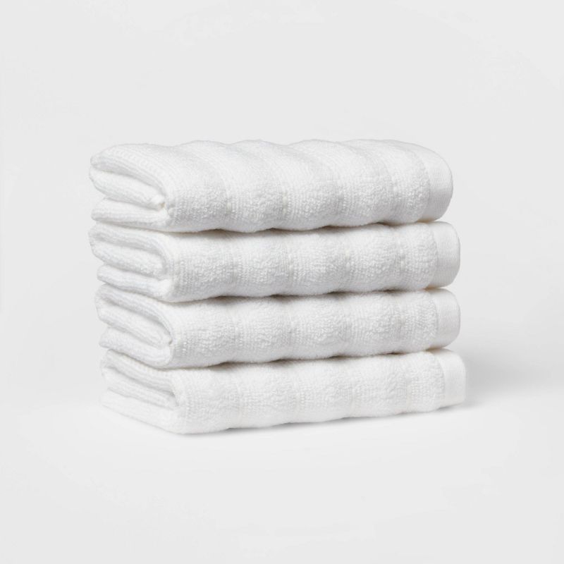 Photo 1 of 1pc Performance Plus Washcloths White Striped - Threshold™