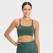 Photo 1 of (M) Size Women's Seamless Medium Support Cami Sports Bra - All In Motion™ Dark Green