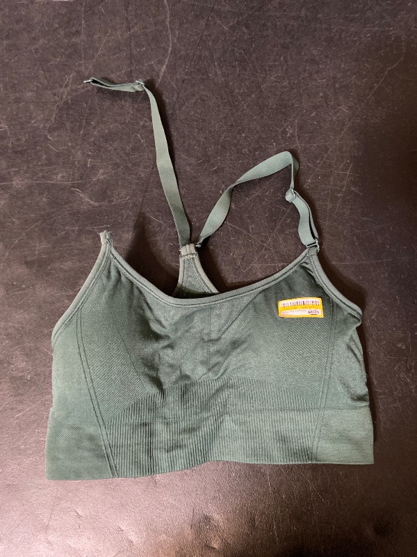 Photo 1 of (M) Size Women's Seamless Medium Support Cami Sports Bra - All In Motion™ Dark Green