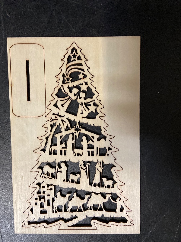 View 2 of 6pk Wooden Nativity Tree: Freestanding Christmas Scene Home Decor DIY