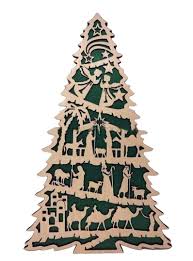 Photo 1 of 6pk Wooden Nativity Tree: Freestanding Christmas Scene Home Decor DIY