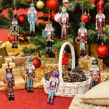 Photo 1 of 36PCS Christmas Wooden Ornaments - 12 Unique Patterns with Hemp Rope | Xmas Tree, Home & Garden Decor