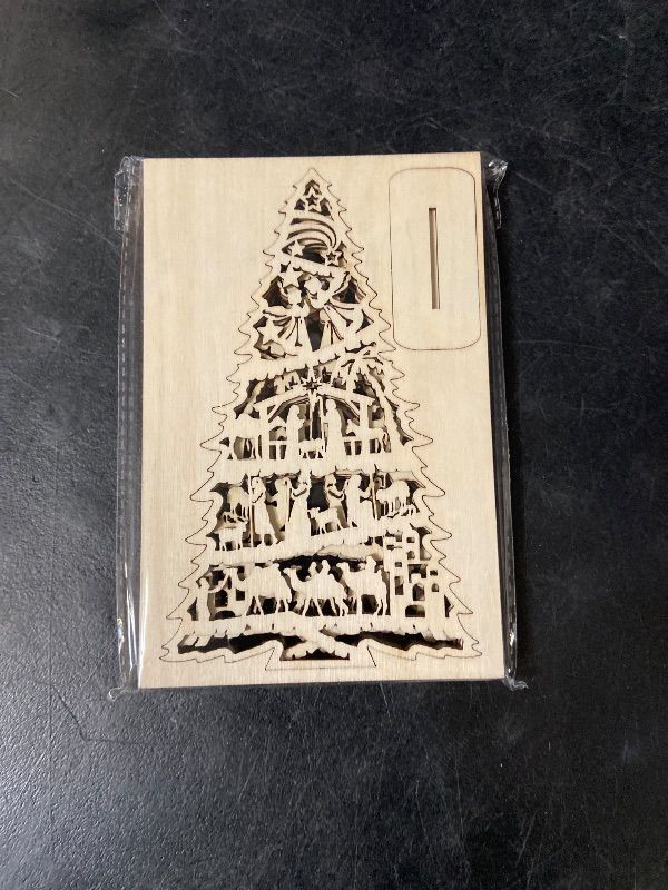View 4 of 6pk Wooden Nativity Tree: Freestanding Christmas Scene Home Decor DIY
