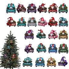 Photo 1 of 24PCS Christmas Wooden Ornaments - 12 Unique Patterns with Hemp Rope | Xmas Tree, Home & Garden Decor
