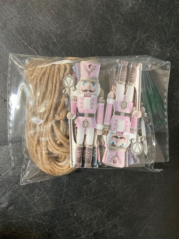 Photo 1 of 24 PCS Christmas Wooden Ornaments - 12 Unique Patterns with Hemp Rope | Xmas Tree, Home & Garden Decor
