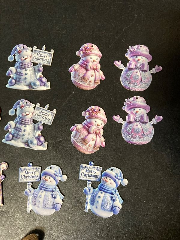 Photo 1 of 21 PCS Cross Christmas Wooden Ornaments - Unique Patterns with Hemp Rope | Xmas Tree, Home & Garden Decor