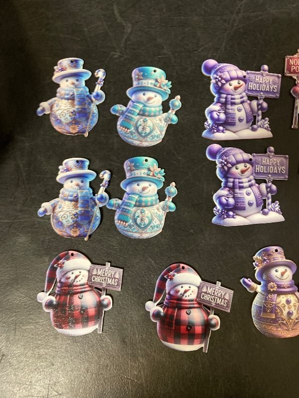 Photo 1 of 21 PCS Cross Christmas Wooden Ornaments - Unique Patterns with Hemp Rope | Xmas Tree, Home & Garden Decor