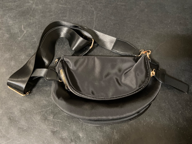 Photo 1 of Large bum bag Crossbody Bag Unisex, Detachable Coin Pouch, Light weight Nylon Black