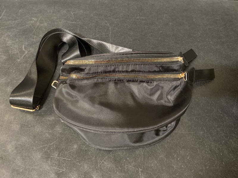 Photo 1 of Large bum bag Crossbody Bag Unisex, Detachable Coin Pouch, Light weight Nylon Black