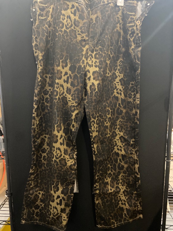 Photo 1 of Size XL Women's Leopard Print Overalls Street Retro Leopard Print Work Pants Women's Loose Casual Overalls Jumpsuit
