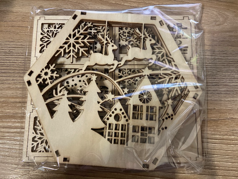 Photo 1 of 2pk DIY 3D Christmas Lantern, Hexagonal Lighted Christmas Lantern
