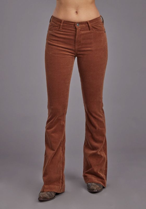 Photo 1 of Size XXXL QBLB High Rise Corduroy Flare Jean in Brown
